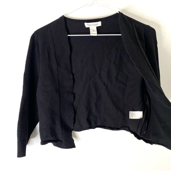 WHBM Black Cropped Shrug Sweater - Picture 4 of 9